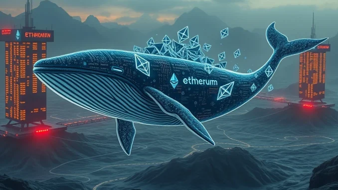 Depiction of Ethereum whales withdrawing ETH from crypto exchanges, signaling a significant market shift.