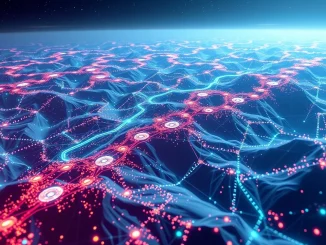 A visual representation of high EVM transaction throughput, showing data flowing rapidly across a network, symbolizing the Ethereum ecosystem's immense daily transactions.