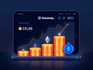 Exodus Movement's digital portfolio visually growing with new Bitcoin, Ethereum, and Solana investments, symbolizing expanded crypto holdings.