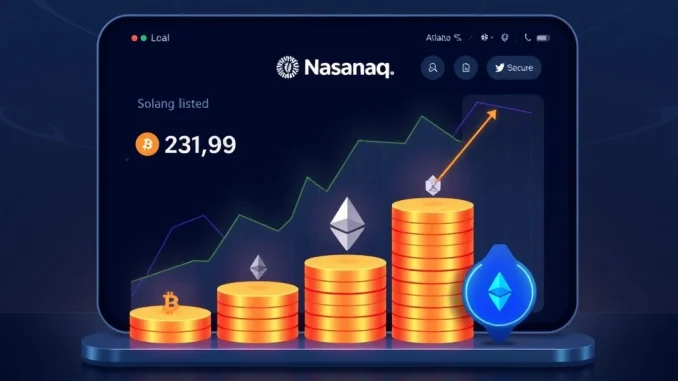 Exodus Movement Unleashes Bold Crypto Expansion: Boosting Bitcoin, Ethereum, and Solana Holdings Exodus Movement's digital portfolio visually growing with new Bitcoin, Ethereum, and Solana investments, symbolizing expanded crypto holdings.