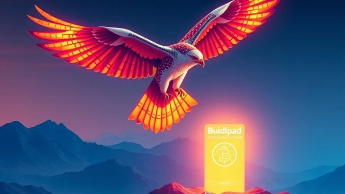 Falcon Finance FF token presale launch on Buidlpad, symbolizing a new crypto project taking flight.