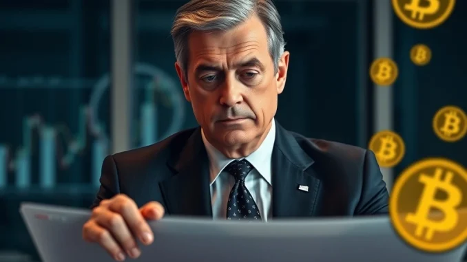 Federal Reserve official contemplating a Fed rate cut decision, illustrating its potential crypto market impact.