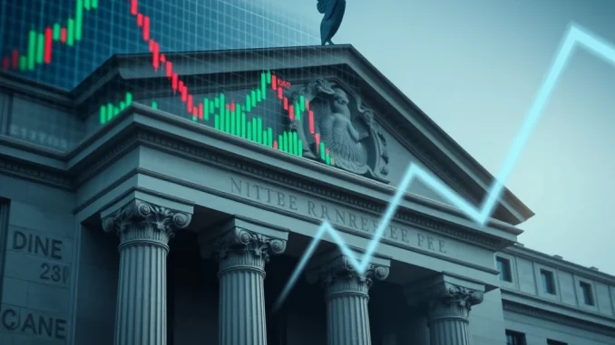 A Federal Reserve building represents the crucial Fed rate cut decision expected in September, impacting global markets.