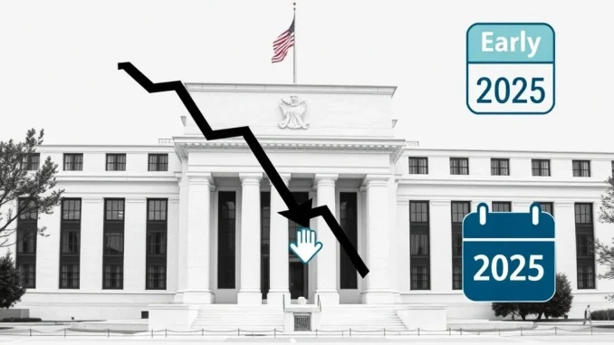 Visualizing the anticipated Fed rate cuts forecast by JPMorgan, indicating future monetary policy shifts and economic direction.