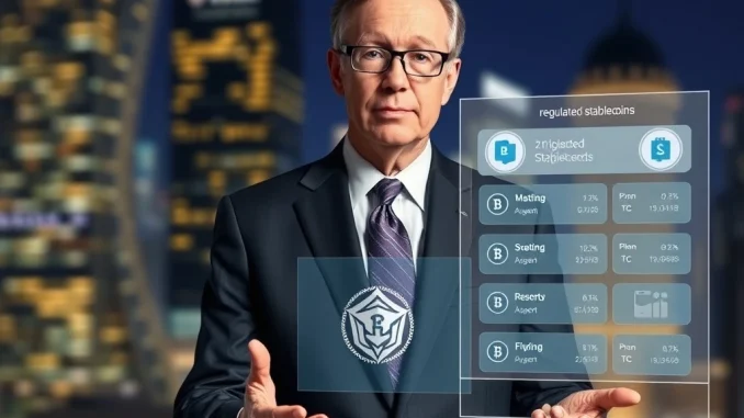 Federal Reserve Governor Christopher Waller advocating for secure regulated stablecoins and expanded crypto payment options.