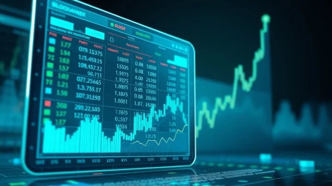 A digital representation of Figure Technologies IPO success, showing financial growth and blockchain integration in digital asset finance.