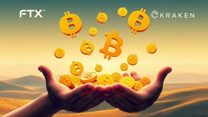 Digital representation of funds being distributed to FTX creditors, symbolizing the FTX distribution and recovery process.