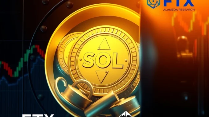 Illustration of FTX unstakes SOL tokens, representing significant crypto asset movements and market scrutiny.