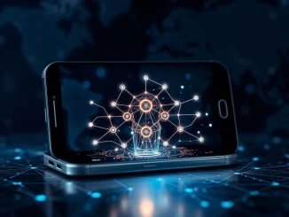 Gaia Edge OSS platform enabling secure, on-device AI processing directly on a smartphone, highlighting decentralized intelligence.
