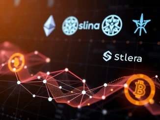 Visualizing Galaxy Digital's new Tokenized Money Market Fund launching on major blockchains, signifying growth in institutional crypto.