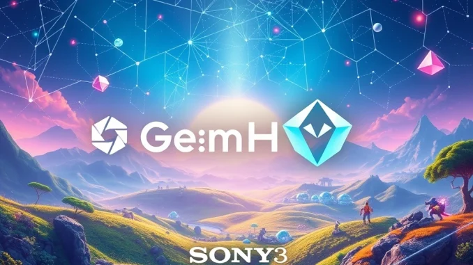Visual representation of GemHUB and Sonium blockchain logos merging, symbolizing their strategic partnership in the Web3 gaming platform sector.