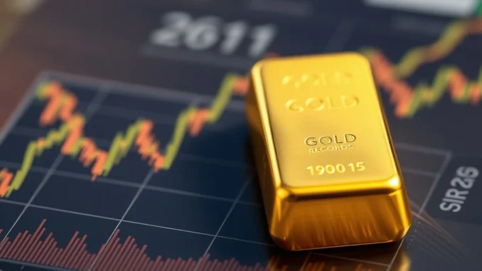 Unprecedented Gold Price Record: Spot Gold Soars to $3,567.16 A shining gold bar rests on an upward-trending financial graph, symbolizing the gold price record and its role as a stable investment.