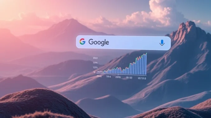 A screen displaying **Solana price charts** within Google search results, symbolizing enhanced **crypto price tracking** and Google's integration.