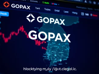 GOPAX UXLINK Listing announcement on a digital screen, signifying a major South Korea crypto market event.