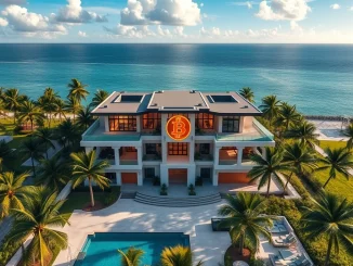 Grant Cardone's luxurious Miami mansion, emblematic of a significant Bitcoin real estate transaction.