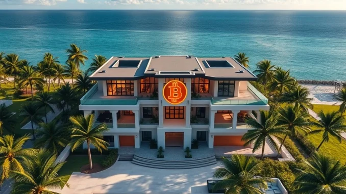 Grant Cardone's luxurious Miami mansion, emblematic of a significant Bitcoin real estate transaction.