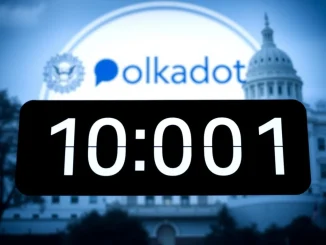 A clock with an extended deadline, symbolizing the SEC's decision on the Grayscale spot DOT ETF.