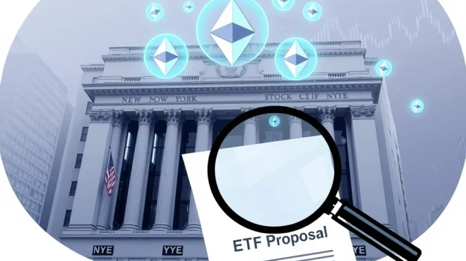 NYSE Arca's regulatory filing for Grayscale Ethereum ETFs approval, symbolizing digital finance progress.