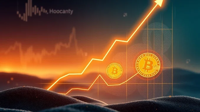 H100's strategic Bitcoin investment shown by a digital chart and Bitcoin logo, symbolizing corporate BTC holdings growth.