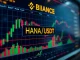 Binance's trading platform displaying the HANA perpetual futures contract, symbolizing new opportunities for leverage trading.