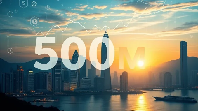 Visualizing HashKey Group's ambitious $500M crypto investment fund, symbolizing institutional entry into digital assets.