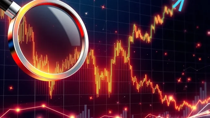 A volatile crypto chart representing HOME token price drop, with regulatory symbols and blockchain network elements, highlighting HOME token volatility.