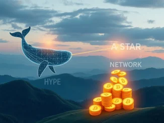 Visualizing a significant **Hyperliquid investor** transaction: HYPE tokens moving across blockchain networks to Astar, symbolizing a major crypto whale shift.