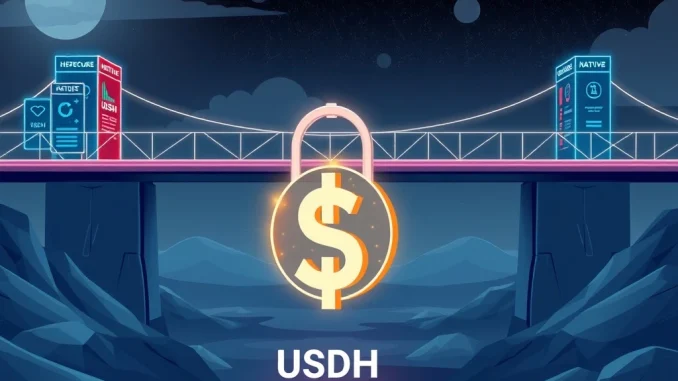 Hyperliquid USDH stablecoin issuance by Native Markets, symbolizing a secure financial partnership in the crypto ecosystem.