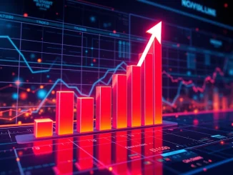 Chart showing Hyperliquid trading volume surging to a record $398 billion, representing the decentralized exchange's immense growth.