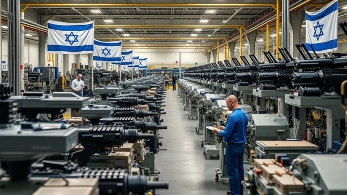 Israeli Prime Minister Benjamin Netanyahu announces plans for an independent Israel arms industry, symbolizing national defense autonomy.