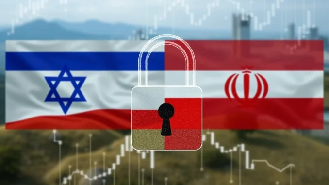 Digital lock securing a blockchain transaction, symbolizing the Israel USDT seizure linked to Iran's IRGC and efforts against crypto terror financing.
