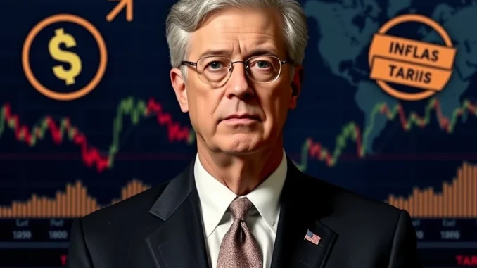 Jerome Powell, Federal Reserve Chair, discusses the tariff impact on inflation, highlighting economic stability concerns.