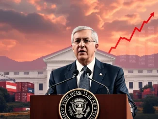 Federal Reserve Chair Jerome Powell discussing temporary tariff inflation, reassuring markets about the economic outlook.