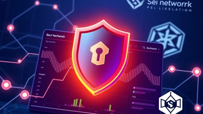 A digital shield symbolizing successful Kame Aggregator stolen crypto funds recovery on the Sei Network.