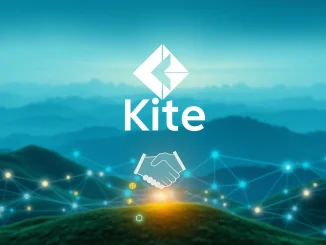 Illustration of an AI blockchain startup receiving $18M in funding, symbolizing growth and innovation in the fintech sector.