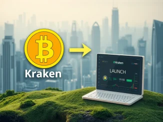 Kraken's new Bitcoin yield protocol YB platform interface, symbolizing innovative growth and secure opportunities.