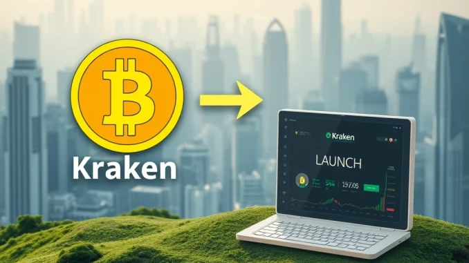 Kraken's new Bitcoin yield protocol YB platform interface, symbolizing innovative growth and secure opportunities.