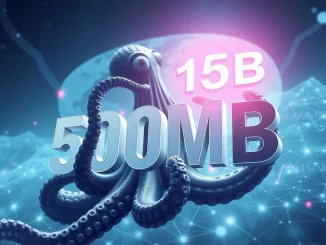 Visual representation of Kraken's significant $500M funding round, showing growth and ambition in the crypto market.