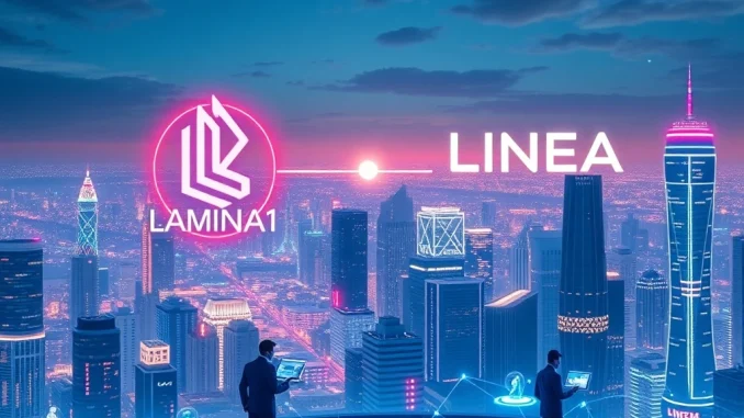 Illustrates the Lamina1 and Linea partnership, launching Spaces to empower Web3 storytelling and creator-owned IP.