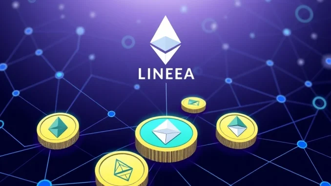 Visualizing the significant distribution of Linea tokens from ConsenSys's Layer 2 network to major DeFi platforms Aave, Etherex, and Euler.