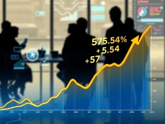 A dynamic chart illustrating LOKA's dramatic +575% crypto surge, signifying strong institutional interest and market momentum.