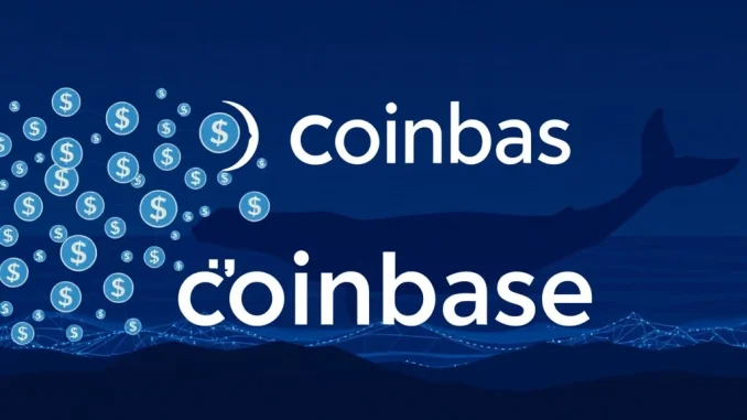 Visualizing a massive SOL transfer to Coinbase Institutional, highlighting the significant movement of Solana tokens by a crypto whale.