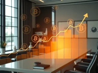 Melanion Capital executives strategizing Bitcoin investment with digital charts, representing institutional adoption of digital assets.