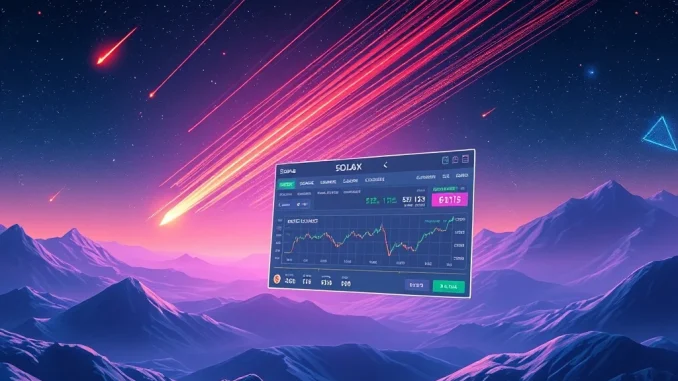 Meteora MET TGE launch event graphic showing the MET token symbol against a Solana blockchain background, signifying a new era for the DEX.