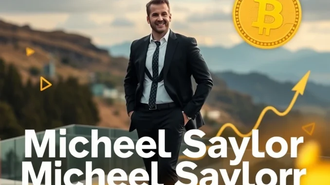 Michael Saylor confidently discussing the future of Bitcoin, illustrating his optimistic BTC price prediction and the ongoing Bitcoin rally.