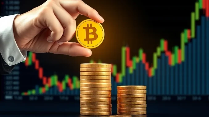 Chart showing MicroStrategy's growing Bitcoin holdings, symbolizing its aggressive corporate Bitcoin strategy and investment.