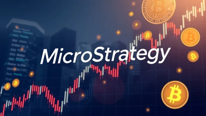 A chart illustrating MicroStrategy's potential S&P 500 inclusion and its significant impact on Bitcoin's market visibility.