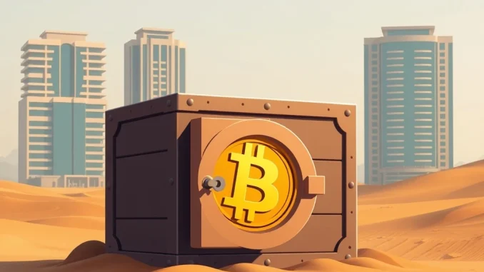 Illustrates the confidential growth of Middle East Bitcoin holdings within secure, institutional investment portfolios.