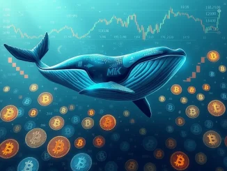 Illustrative image showing significant MKR whale accumulation in the cryptocurrency market, highlighting large investment flows.