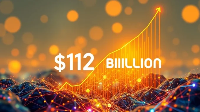 Graph showing Momentum DEX's cumulative trading volume exceeding $12 billion, signifying its growth and impact on the Sui ecosystem.